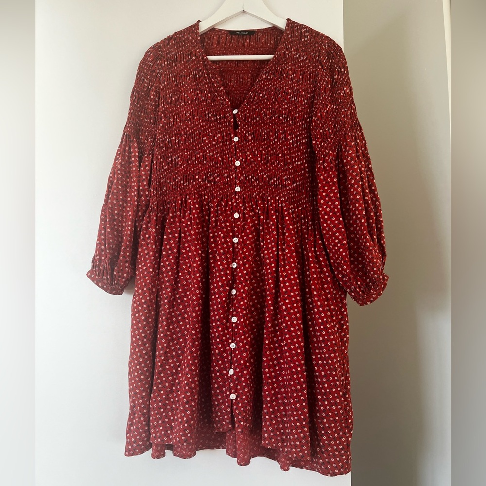 Challis Button-Front Mini Dress In Tiny Daisy - image 2